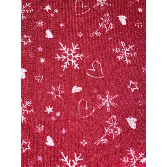 Arizona Body Juniors Waffle Long Sleeve 2pc. Shorts Pajama Set Red Heart XXL NWT - Picture 10 of 10